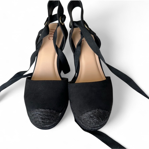 INC International Concepts Black Espadrille Sandals - Picture 1 of 6